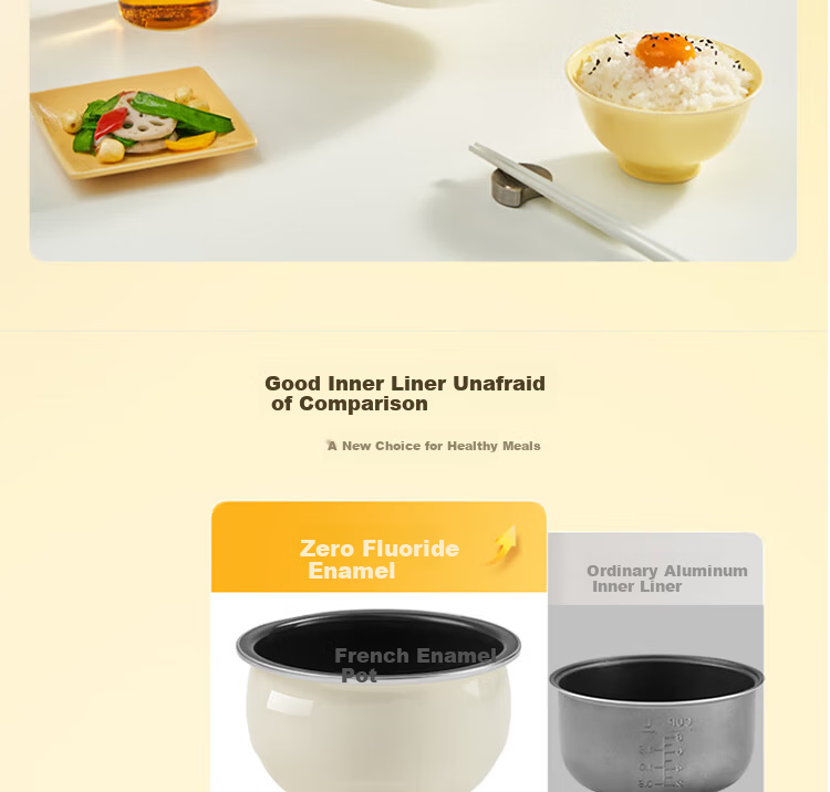 Joyoung 3L Household 0-Fluoride Enamel Ceramic Rice Cooker Honey Jar Style Electric Pressure Rice Cooker 20-Minute Quick Cook Multifunctional Rice Cooker F-30NF02 12