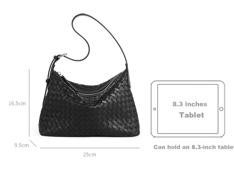Mood Lambskin Woven Bag, Blue Underarm Beach Bag, Hobo Commuter Large Capacity Shoulder Crossbody Dumpling Bag, Birthday Gift 23