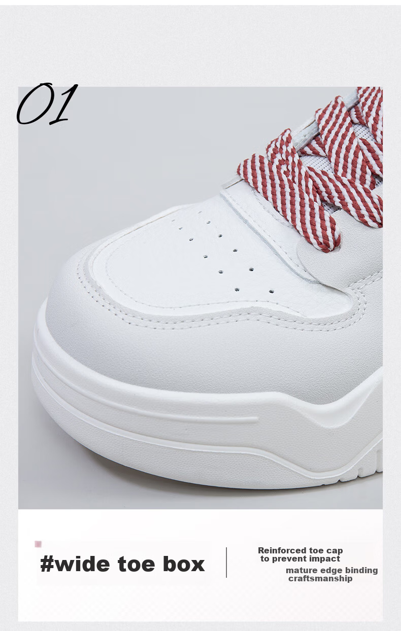 Huili Official Women's Shoes, Summer Sneakers for Women 2026, Casual Ladies' Shoes, Lightweight Thick-Soled Women's Footwear, White-Gray Size 37 5