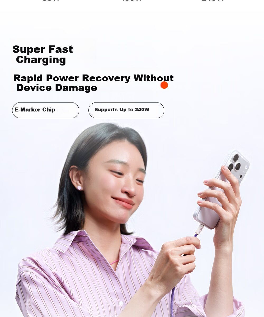 CANDYSIGN Sugar Factory Cloud Line Hard Candy Full Magnetic Adhesive 100W C-C Cloud Blue Apple Charging Cable Data Cable Fast Charge Type-C iPad Laptop 12