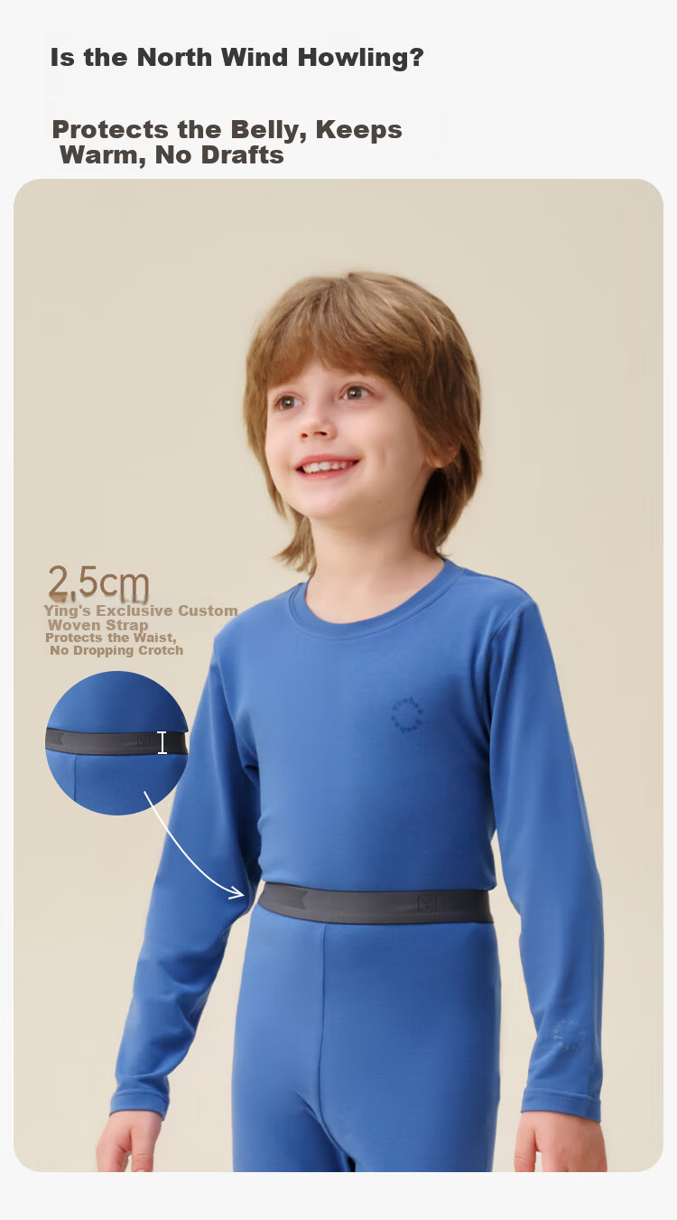 YEEHOO [Warm Core] Modal Thickened Children's Thermal Underwear Set Boys and Girls Autumn Long Johns Set 13
