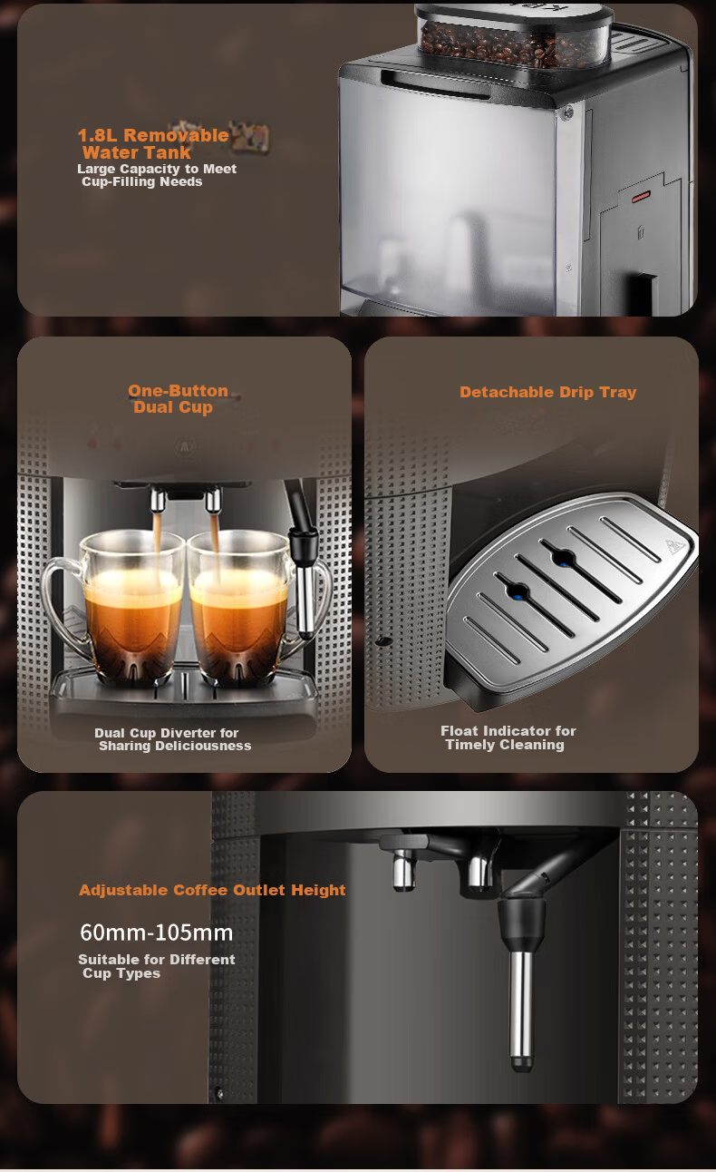 Krups Germany Fully Automatic Espresso Coffee Machine with Grinder EA810B80 Black Gray European Original Imported for Home/Office 20