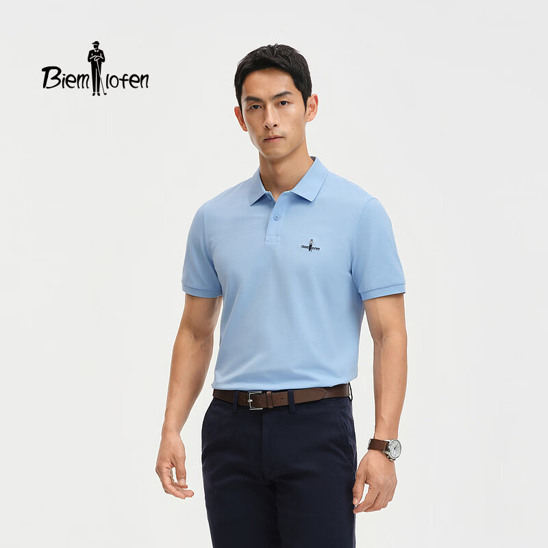 Biyinlefen [Ice Oxygen Bar] 2026 Spring Summer New Men's Casual Multi-Color Antibacterial Cooling Stretch Short Sleeve Polo Shirt T-Shirt