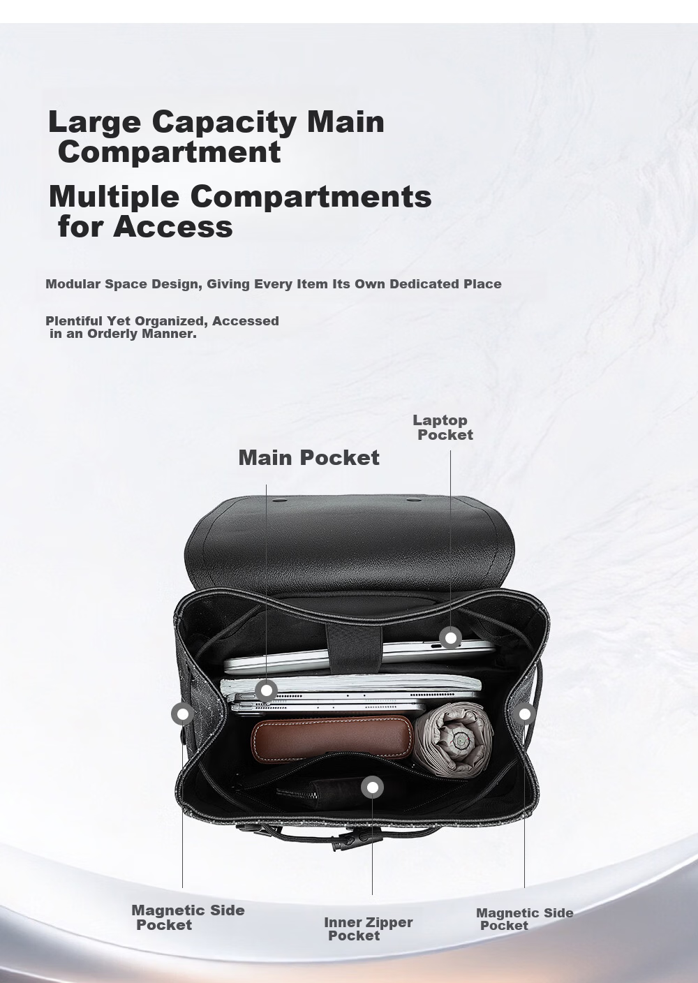 MEXICAN Men's Large Capacity Backpack Casual Travel Laptop Bag Business Lightweight Luxury High-End Stylish Tourism Backpack 6