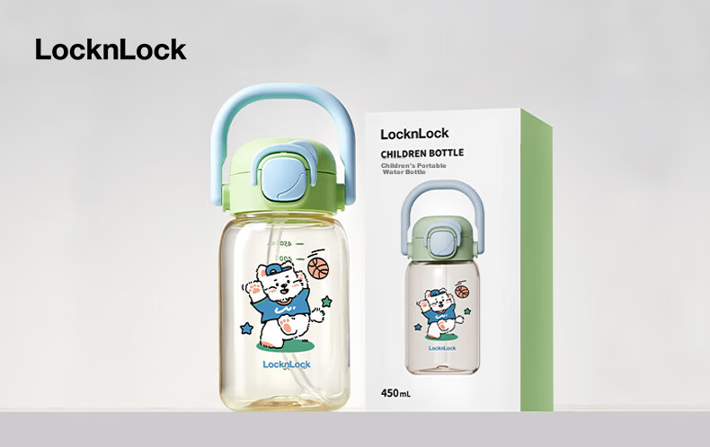 Lock&Lock Straw Cup Children's Water Bottle 3-6 Years Old Direct Drinking Cup Kindergarten Baby Drinking Cup PPSU Portable Outdoor Water Bottle 13
