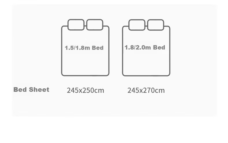 AMOR Antibacterial Class A 100-Count Brushed Cotton Bed Sheet Single Piece Naked Sleep Pure Cotton Winter Double Bed Sky Blue 245x250cm 15