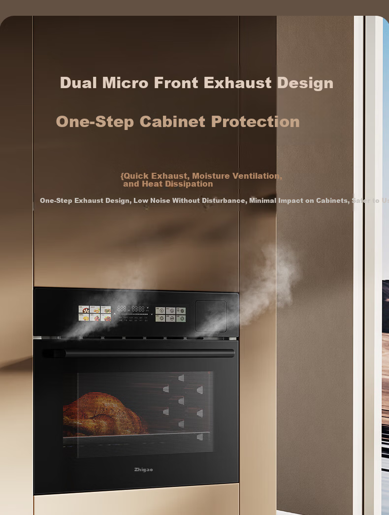 CHIGO 60L Built-in Steam Oven and Roaster Combo with 15% Government Subsidy, Self-Cleaning, Multi-Function 3-in-1 Steaming, Baking, and Roasting Machine 14CP-F 14