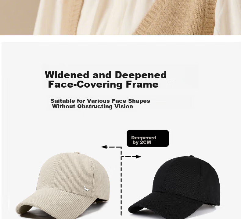 Red Dragonfly Women's Autumn Winter Warm Baseball Cap Korean Style Outdoor Sunshade Sunscreen Large Head Circumference Slim Face Duckbill Hat 7