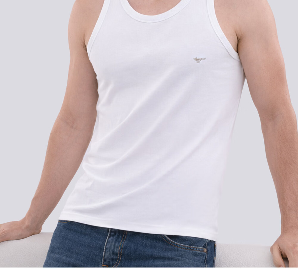Seven Wolves 10A Cotton Antibacterial Anti-Mite Versatile Racerback Slim Fit Stretch Men's Tank Top 2-Pack M 15
