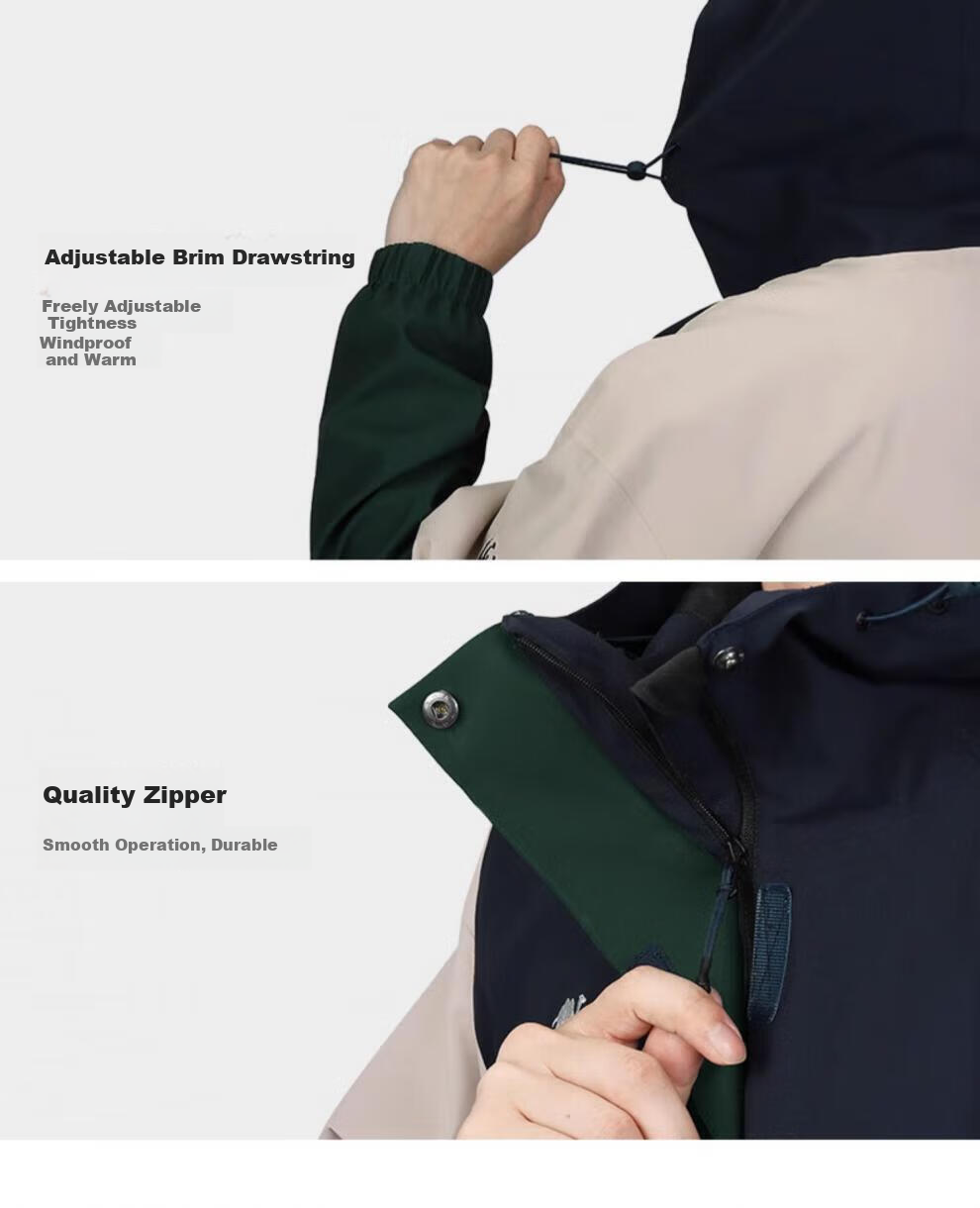 Panda Camel [Nazha Same Style] Outdoor Three-Proof Windproof Waterproof Mountaineering Jacket for Men and Women, Size L 19