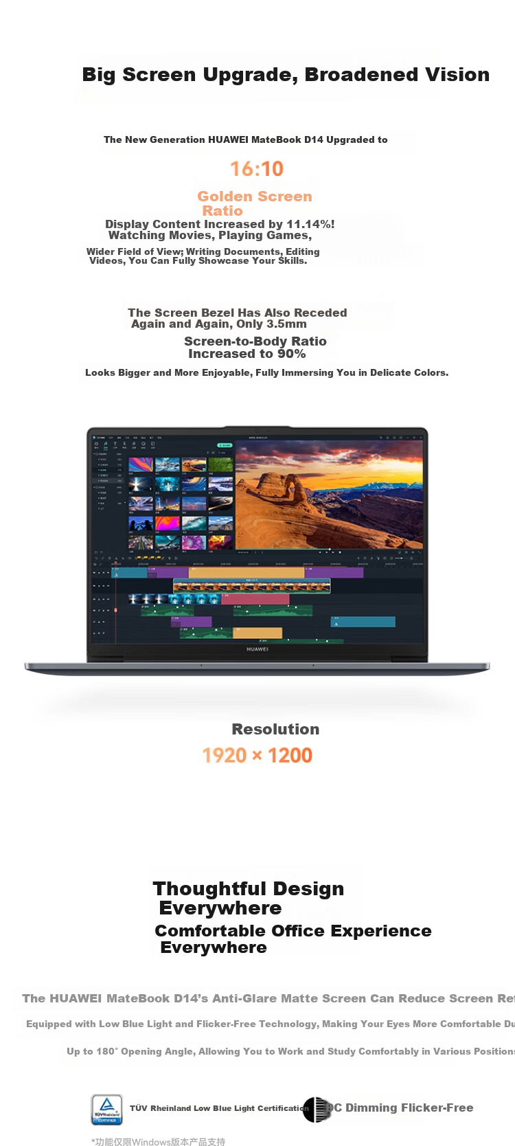 Huawei MateBook D 14 SE V20 Pre-installed Windows Lightweight Laptop 13th Gen Core i5 16GB 1TB Moonlight Silver 3