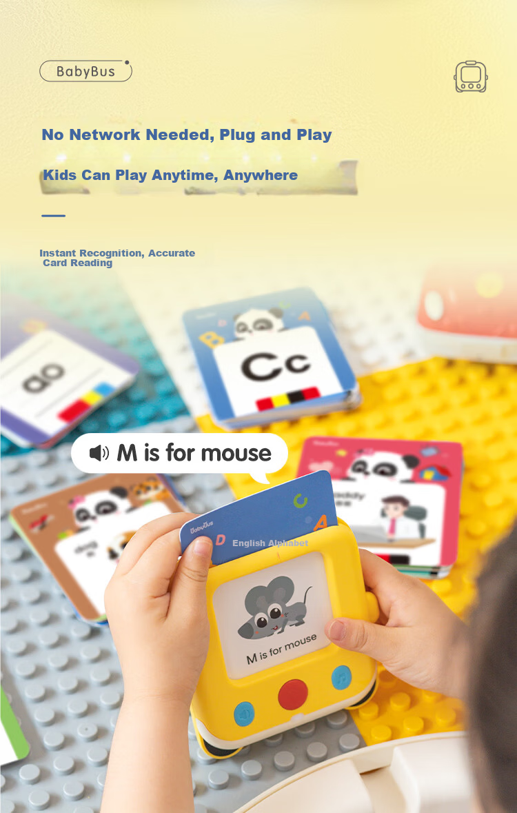 BabyBus JoJo English Literacy Pinyin Cognitive Card Machine 1-3 Years Early Education Educational Toy Children's Birthday New Year Gift 6