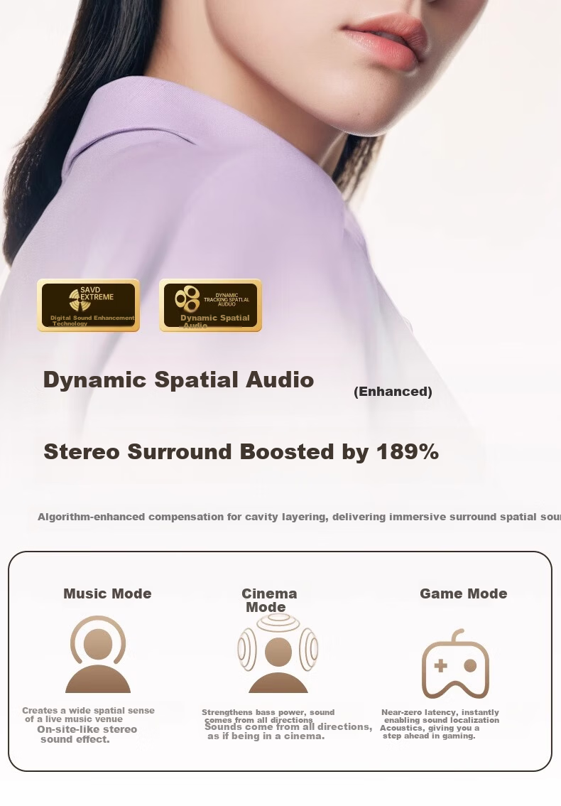 KINYO i9 Dynamic Ring AI Bluetooth Clip-On Wireless Bone Conduction Sports Call Noise-Cancelling Conference Translator Earphones for Xiaomi Apple Purple 19