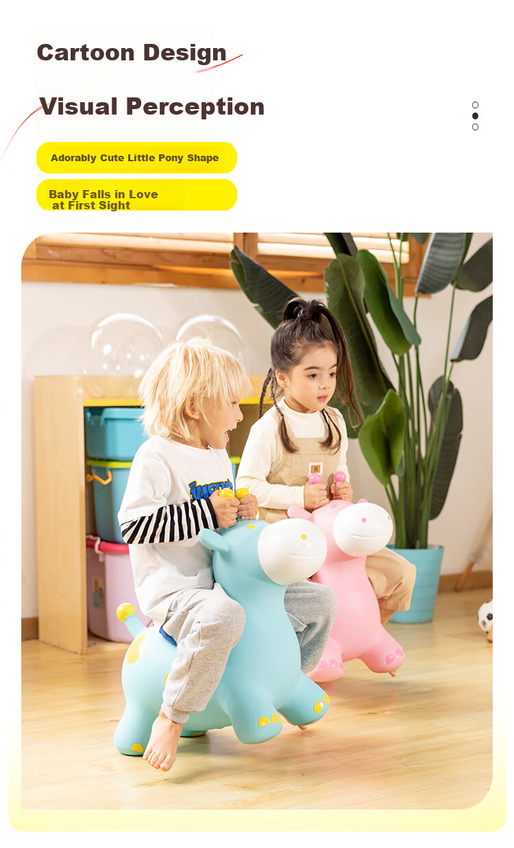 Hahaqiu Children's Toy Jumping Horse for Ages 3-6, Inflatable Pony, Kindergarten Sensory Integration, Birthday Holiday Back-To Gift 9