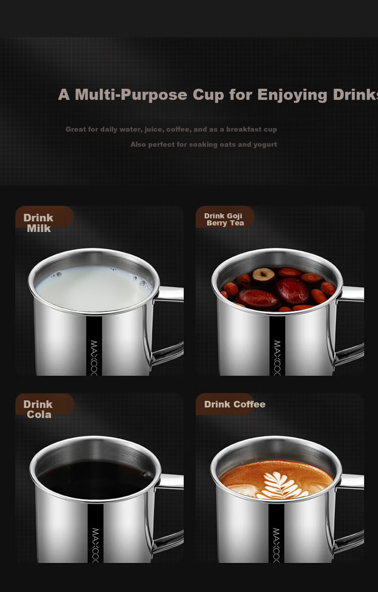 MAXCOOK 316L Stainless Steel Cup with Lid Household Water Cup Tea Infuser Large Capacity 550ml MCB9705 4