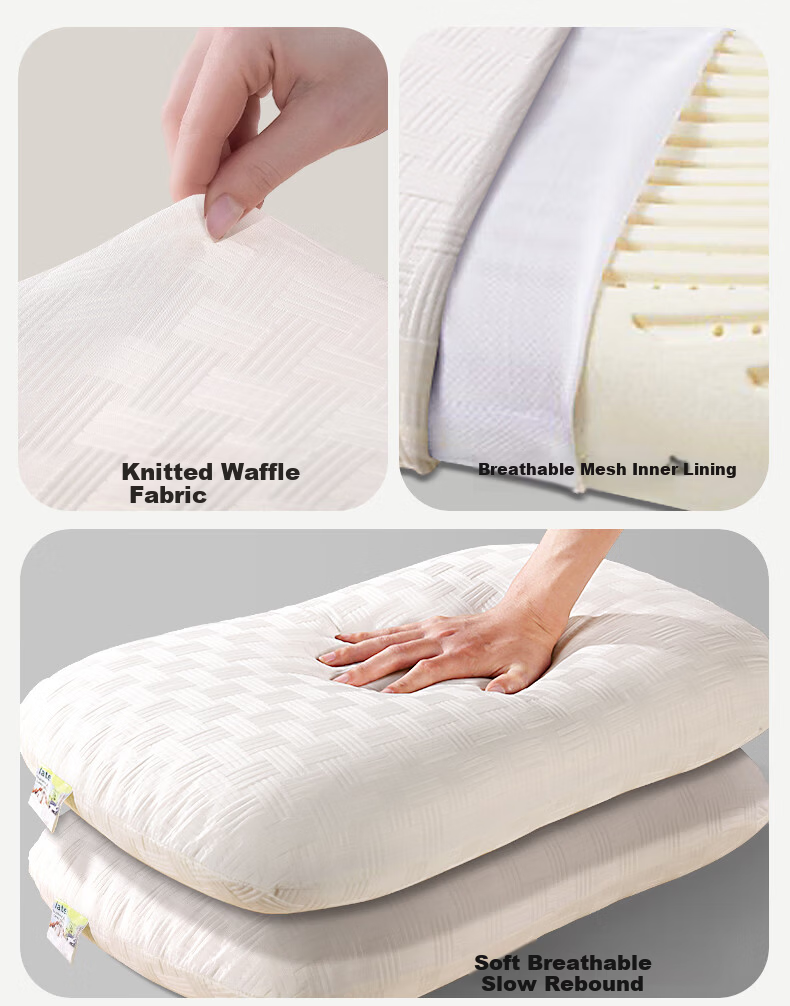 Yuzhaolin Latex Pillow 93% Natural Latex High Pillow Adult Neck Support Extra Thick Non-Collapsing Pillow Core with Pillowcase 12