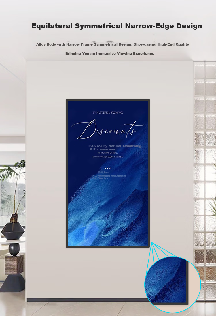 SHUGUAN 21.5-Inch Advertising Display Screen, High-Definition Wall-Mounted Advertising Screen, Touch-Controlled All-In Machine, Elevator And Bubble Tea Shop Promotional Screen, Digital Signage Information Release Screen Display 3