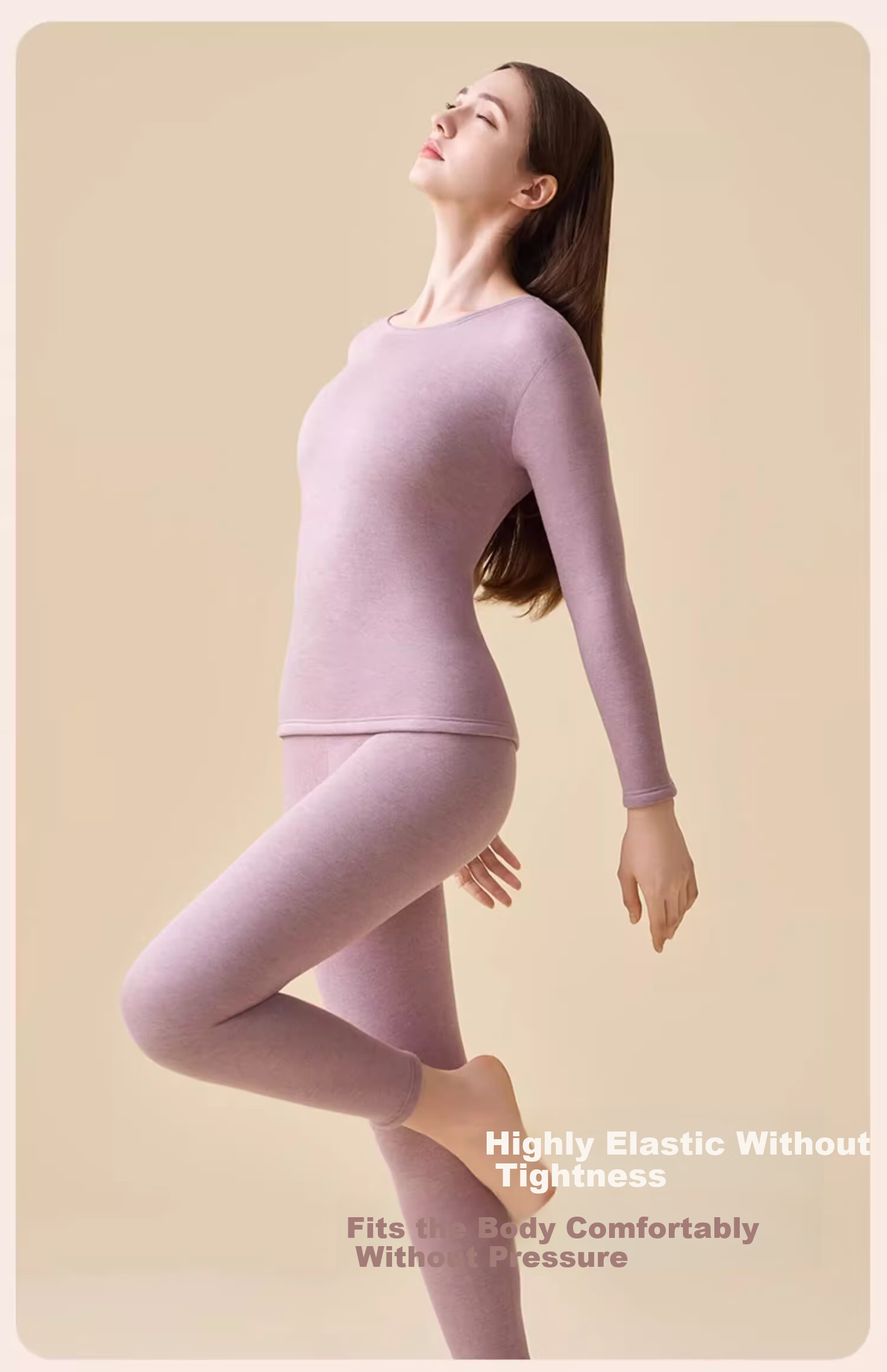 Urban Beauty Women's Thermal Underwear Set Autumn Winter Fleece Lined Thickened Flame Velvet Minus 40°C Cold Resistant Windproof 24