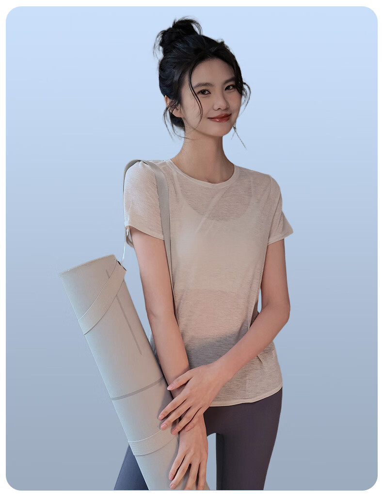 Langsha Women's Fitness Yoga Shirt Summer Running Sports Short Sleeve Loose Quick-Dry Breathable Pilates Training Backless Top 12