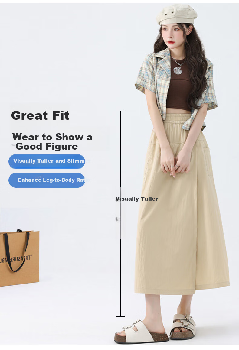 FitonTon Yamamoto Workwear Skirt Pants for Women 2025 Hot High-Waist A-Line Bodycon Skirt Wide-Leg Trousers for Women 6