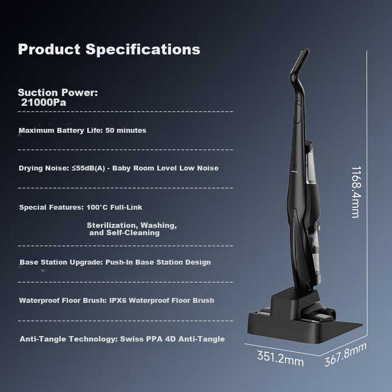 Deerma P70Max/P70Pro Floor Washer 0 Hair Tangling 70° Hot Water 100° Drying 180° Flat Push-In Floor Cleaner Mop Vacuum P70Pro