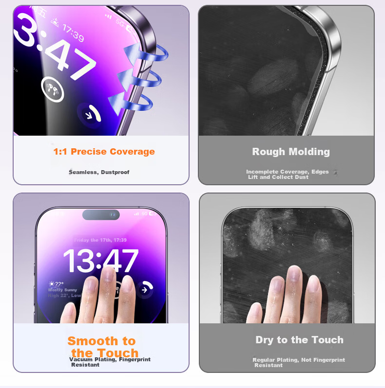 DIVI DIVI Dust-Free Warehouse Instant Adhesive iPhone 14 Pro Tempered Glass Screen Protector Full Coverage HD Explosion-Proof Anti-Drop Anti-Fingerprint Smooth Touch 1 Piece 1