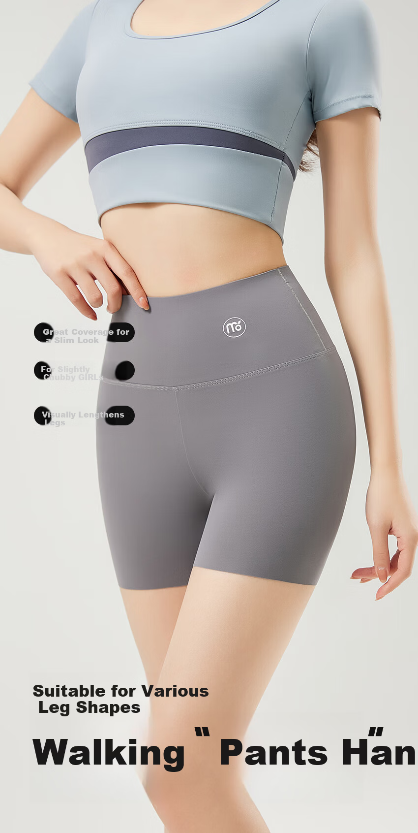 LangSha Ice Silk Shark Leggings for Women, High-Waisted, Tight-Fitting, Slimming, Base Layer Pants, Sports Fitness Yoga Pants, Three-In Safety Shorts 5