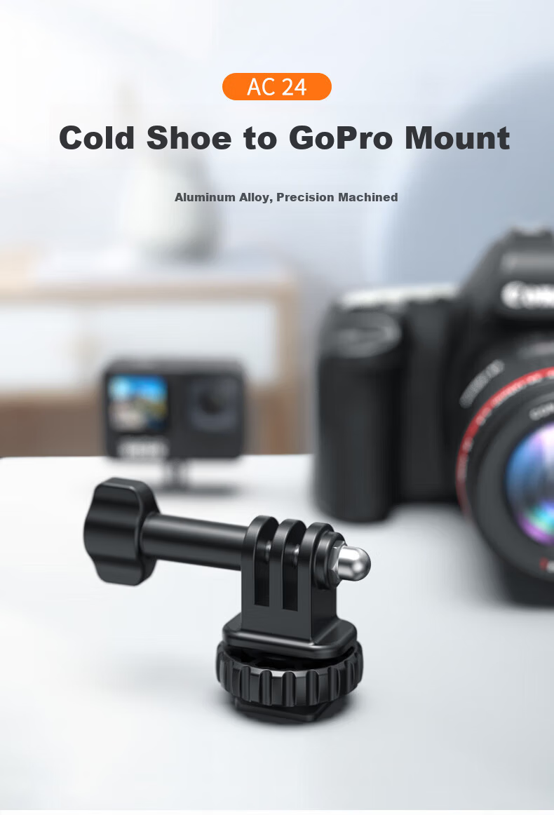 VRIG AC-80 Lightweight Tripod Selfie Stick 360° Pan Head for DJI Action 6 5 Pro 4 Nano Insta360 Sports Camera Selfie Stick 2