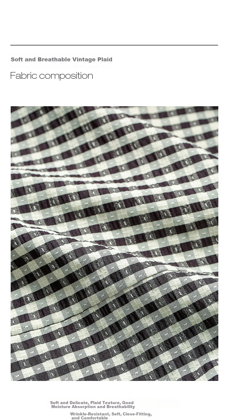 INMAN Plaid Bowknot V-Neck Puff Sleeve Dress 26 Summer New Women's Tie Waist Long Dress Black and White Check S 8