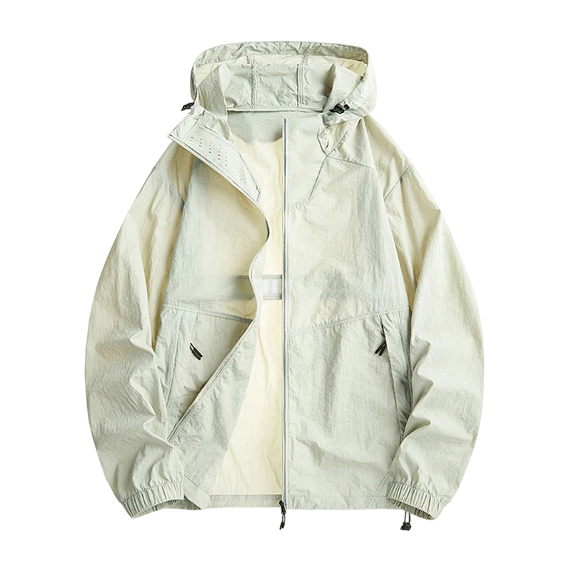 JEEP SPIRIT Men's Summer UV Protection Jacket Ice Silk Breathable Lightweight Outdoor Fishing Sun Protection Coat