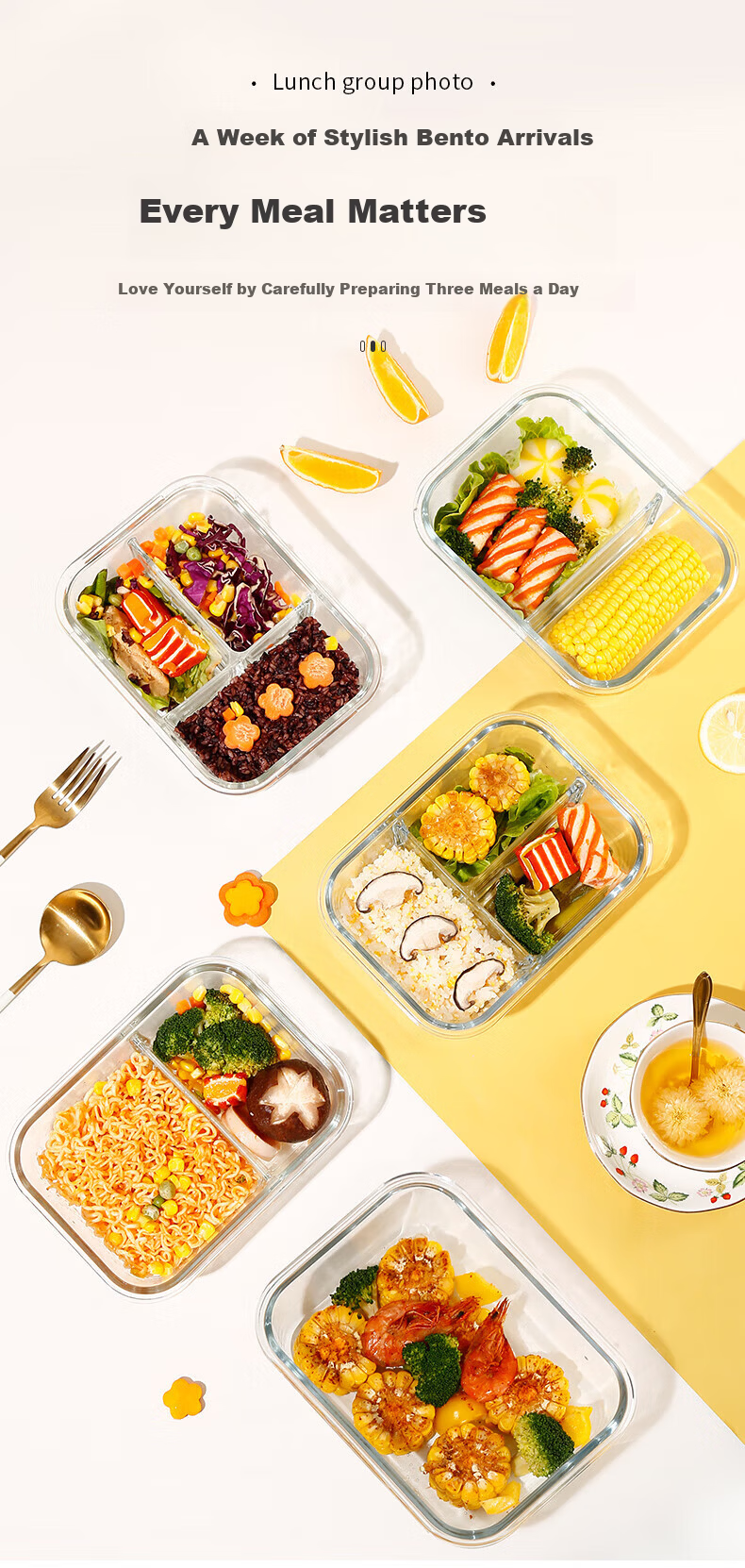 Cilock Large Capacity Glass Lunch Box Microwaveable Bento Box with Extra Large Long Compartments and Bag for Office Workers 10