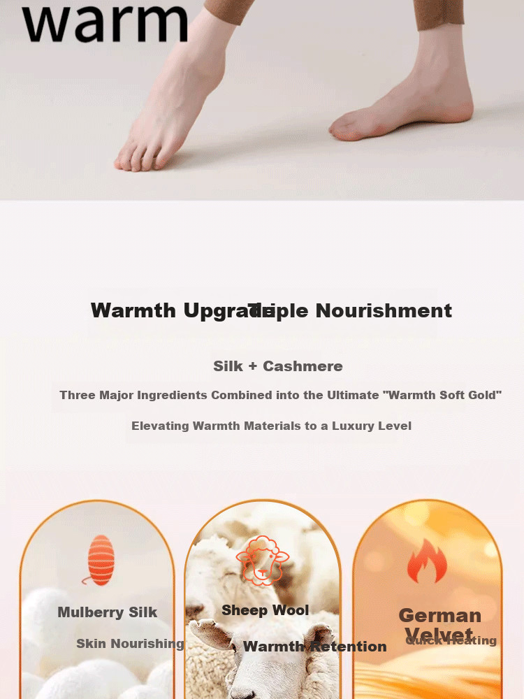 Ziyouxi Women's Autumn Winter High-Waist Thermal Wool and Silk Antibacterial Fleece-Lined Leggings 10A 2
