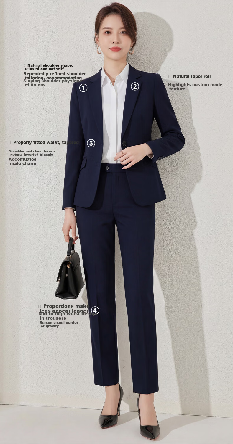 Romon Women's Slim Fit Business Suit Jacket Black 6