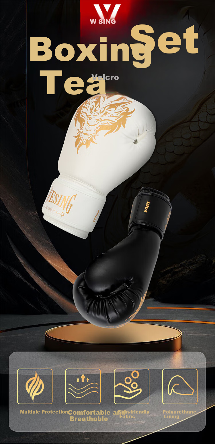 Jiurishan Boxing Gloves Adult Sanda Fighting Gloves Punching Bag Competition Fitness Training Equipment Black 10oz 1