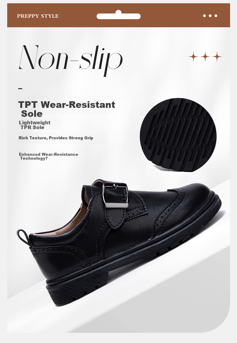 Follow Me Children's Leather Shoes, Spring And Autumn New Style Boys' British Style School Performance Black Shoes, Black, Size 28 2