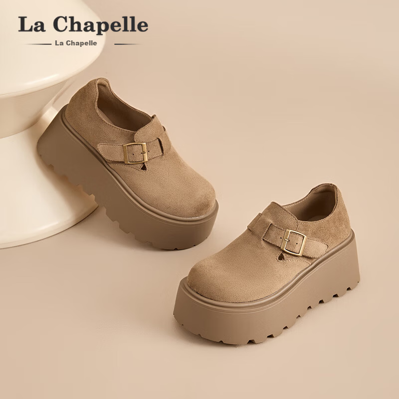 La Chapelle Women's Birkenstock Style New Retro Platform Sneakers Casual Ugly Cute Shoes for Petite Women 167 Khaki Size 35
