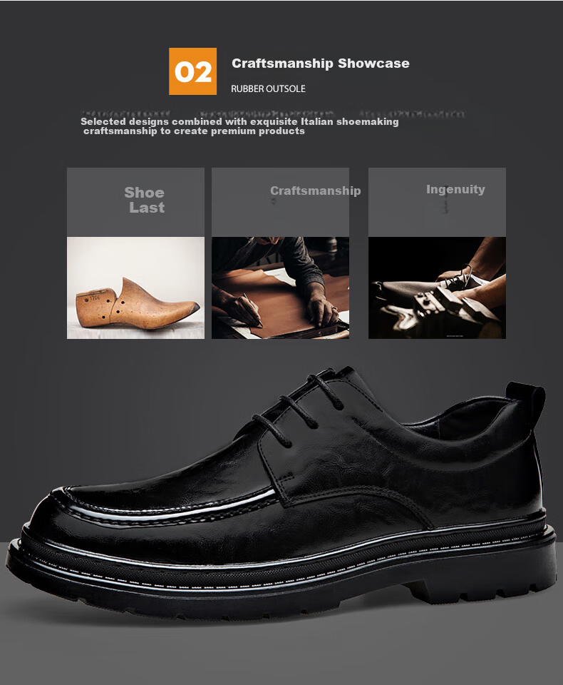 MULINSEN Men's Business Formal Leather Shoes Thick Sole Youth Lace-up Casual Shoes R22033 11