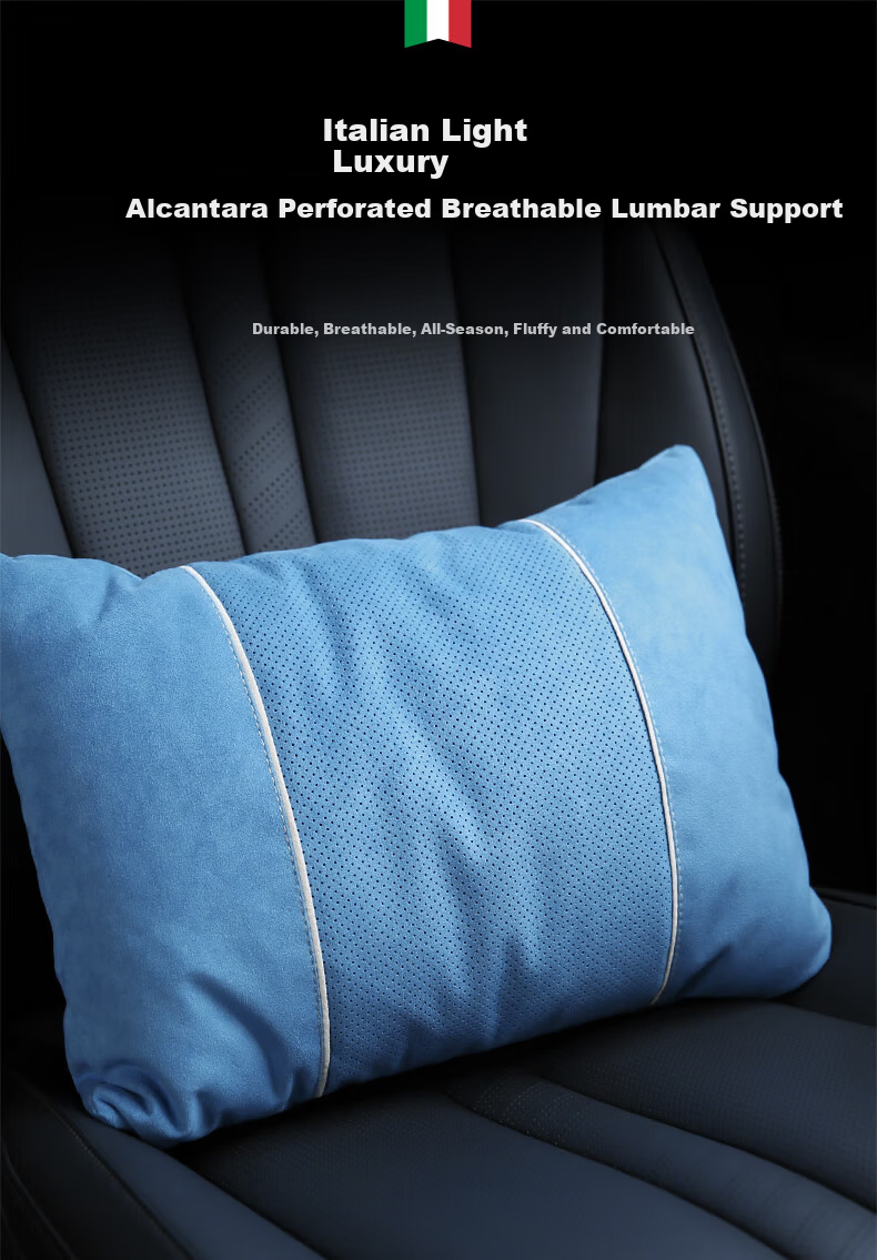 BIMLL Full Alcantara Car Headrest Lumbar Support Neck Pillow for Mercedes-Maybach Car Cervical Pillow 7