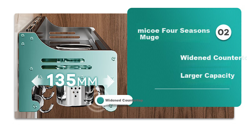 Micoe 304 Stainless Steel Kitchen Storage Rack Wall-Mounted Knife Holder Pot Lid Spice Organizer Chopsticks Holder Kitchen Utensils Set 12