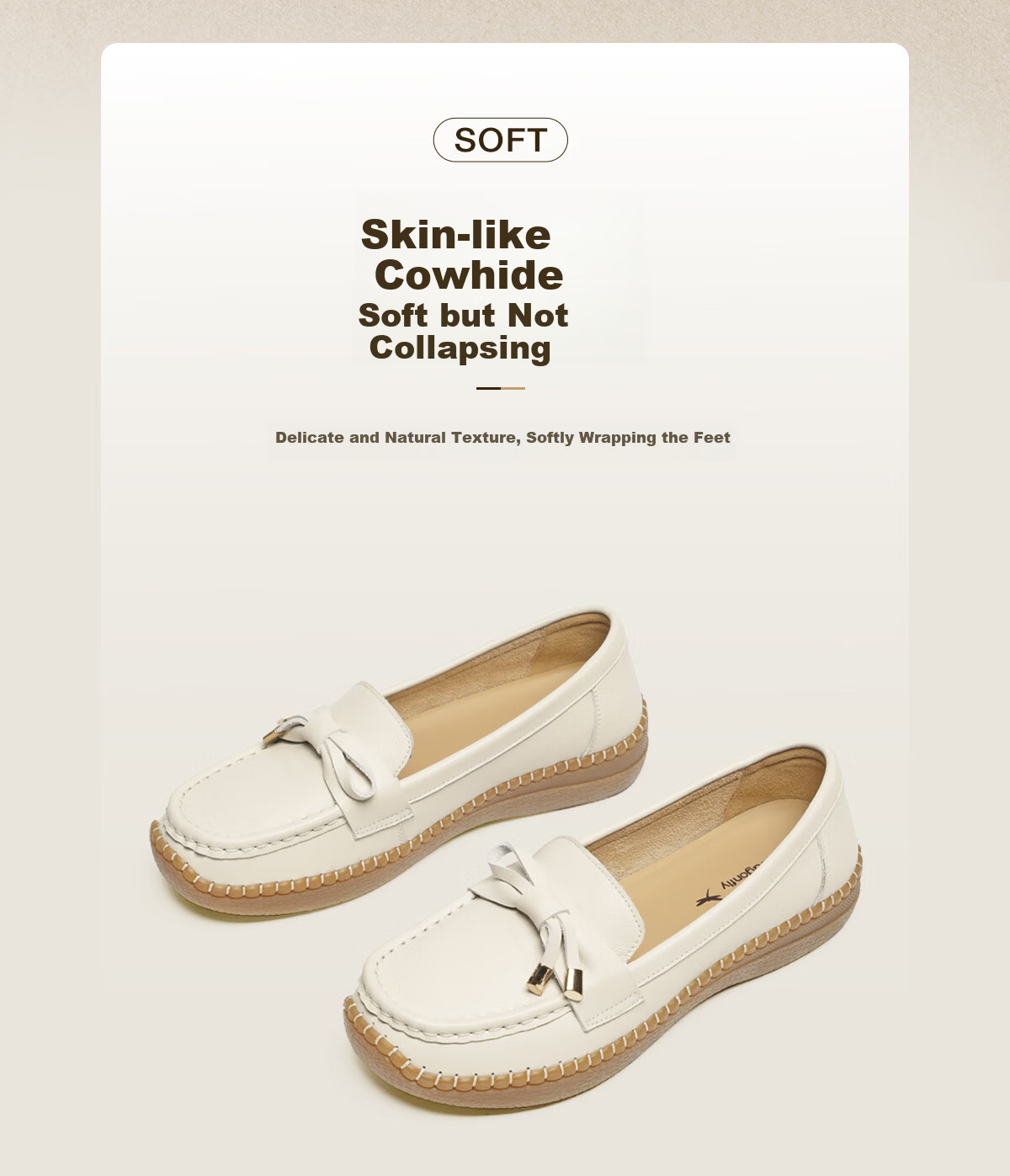 RED DRAGONFLY Mom's Flats, Spring 2026 New Women's Shoes, Flat Shoes, Comfortable Cowhide Soft-Soled Leather Shoes WTB16010, Black, Size 35 4