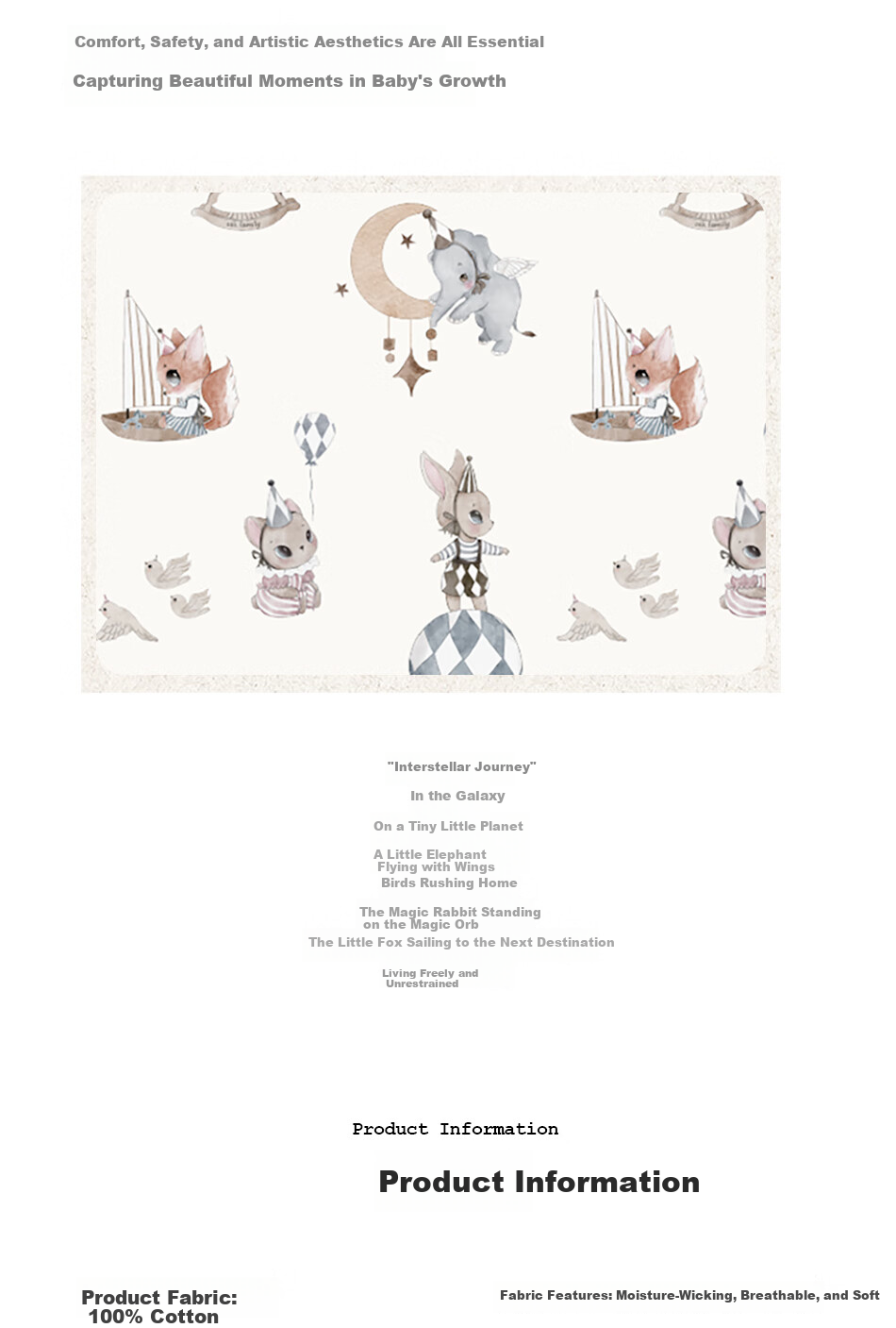 OAK FAMILY Spring and Autumn Newborn Cotton Baby Romper Little Prince 66 11