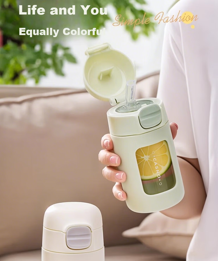Fanjie Glass Water Cup Women's Straw Cup Portable High-Value Office High-Temperature Resistant Tea Brewing Cup 13