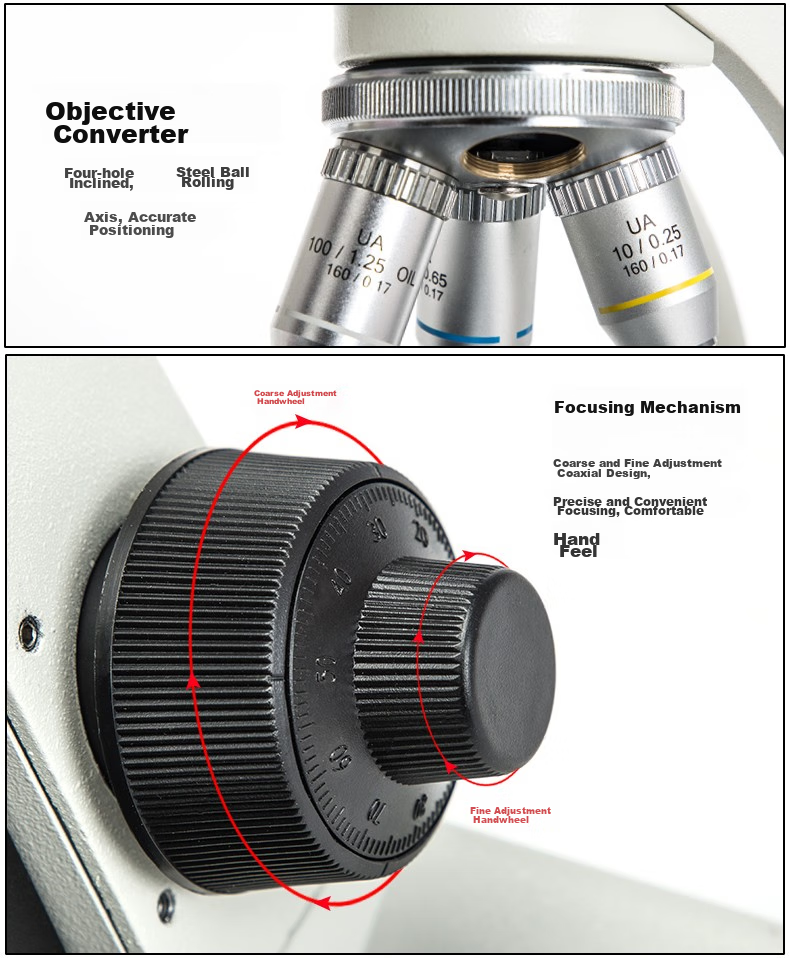 Phenix PH50-3A43L Three-Lens Biological Microscope, Professional Teaching And Experimental, High Magnification, High Definition, for Health Care And Livestock Breeding 15