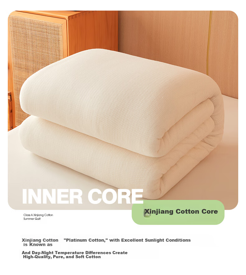 Aiwei Summer Cooling Quilt A-Class Xinjiang Cotton Air Conditioning Quilt Washable Thin Quilt 1.5 Jin 150*200cm White Blue 3