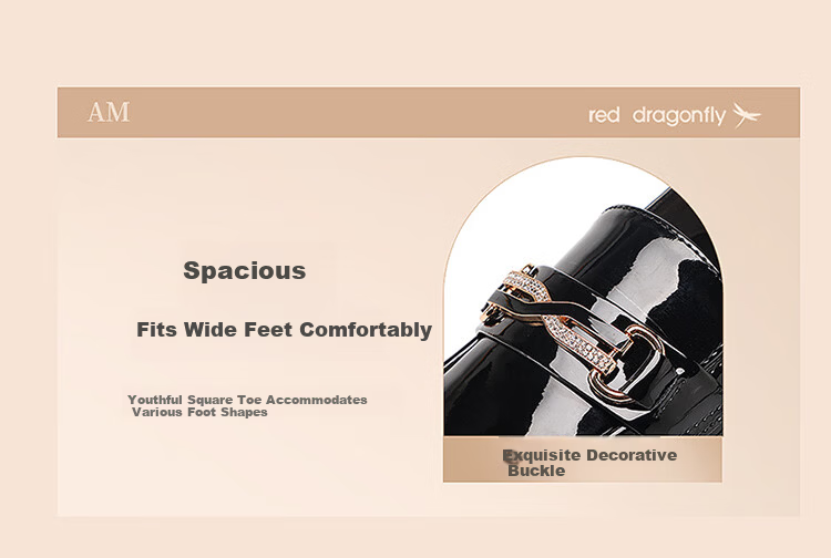Red Dragonfly Women's Loafers New Breathable Casual Lightweight Slip-On Leather Shoes WLB354721 Black Size 35 4