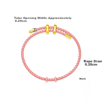 Chow Tai Fook Colorful Steel Buckle Leather Bracelet Pink 21.25cm AX141 Birthday Gift 3
