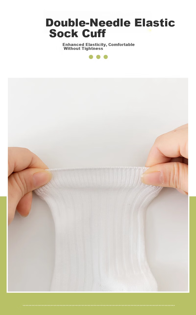 Langsha Children's Socks Unisex Kids Four Seasons School Pure White Mid-Calf Cotton Breathable Versatile Socks for Older Children and Students 6