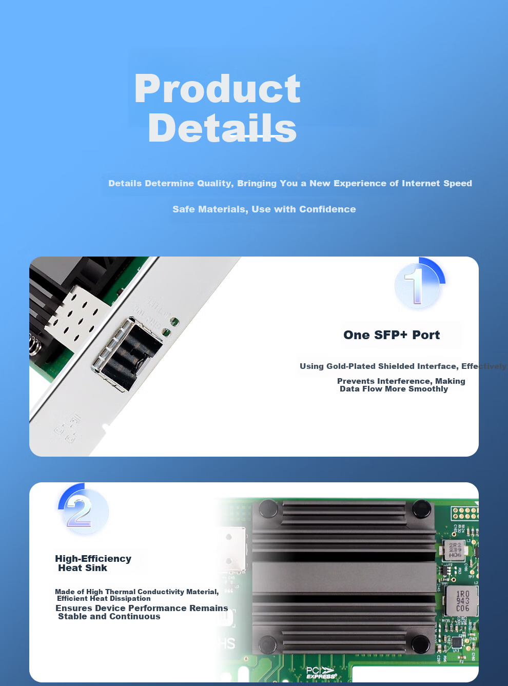 FLYBISH KY-82599 PCIe X8 10G Single-Port Fiber Optic Network Card, Intel 82599 Chip, X520-DA1 Single Optical Port Server Network Adapter 7