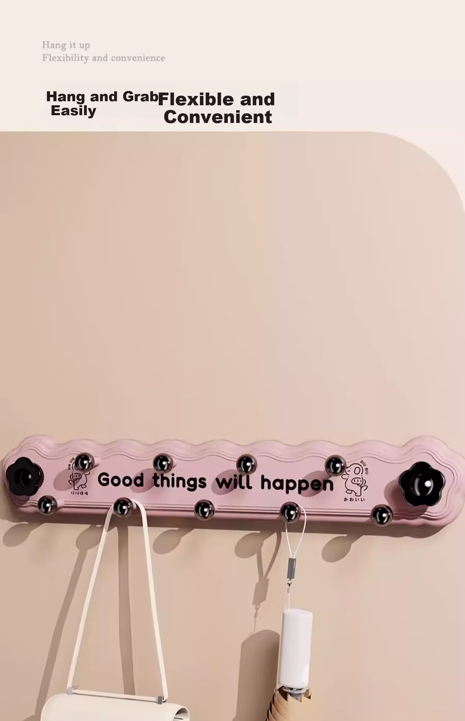 FAJIENUO Dopamine Suction Cup Rotating Row Hook No Drilling Strong Load-Bearing Bathroom Kitchen Brown - Suction Cup 9 Hooks 8