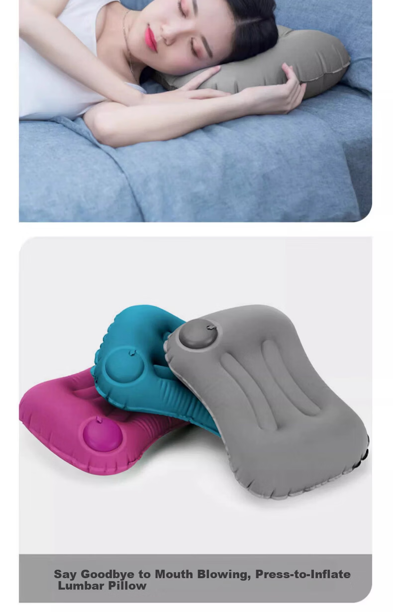 Etravel Inflatable Travel Neck Pillow Lumbar Cushion Portable Seat Cushion Waist Support Outdoor Airplane Pillow Peacock Blue 9